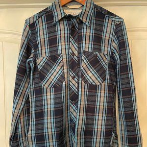 Rogue Territory Brushed Indigo Plaid Work Shirt MiUSA